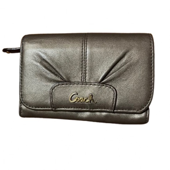 Coach Handbags - Coach Metallic Gold Leather Wallet
